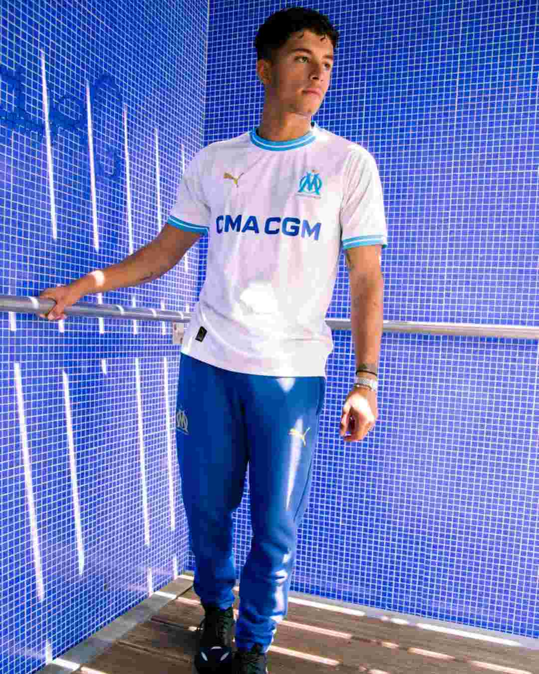 Maillot Domicile OM 2023/2024 - Blanc/Bleu