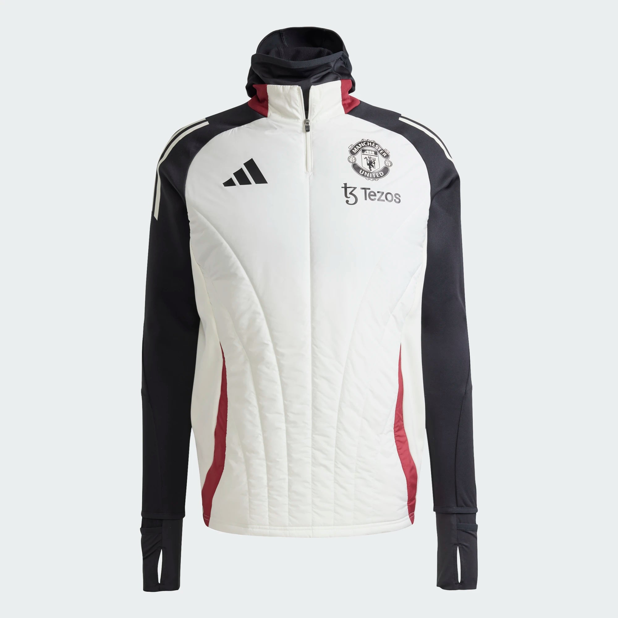 Manchester United 2024/2025 top with integrated balaclava - White/Black/Red