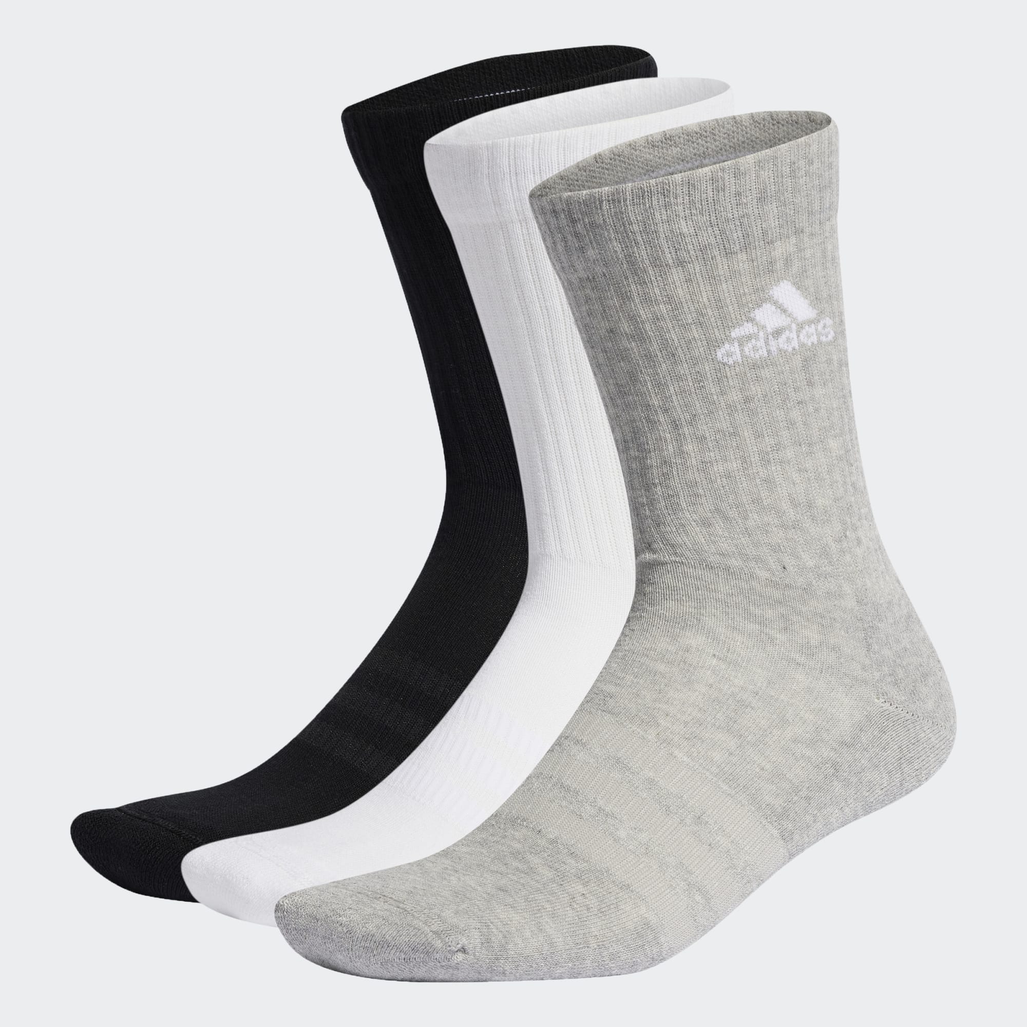 Pack 3 pares de calcetines Adidas 3/4 - Blanco/Negro/Gris