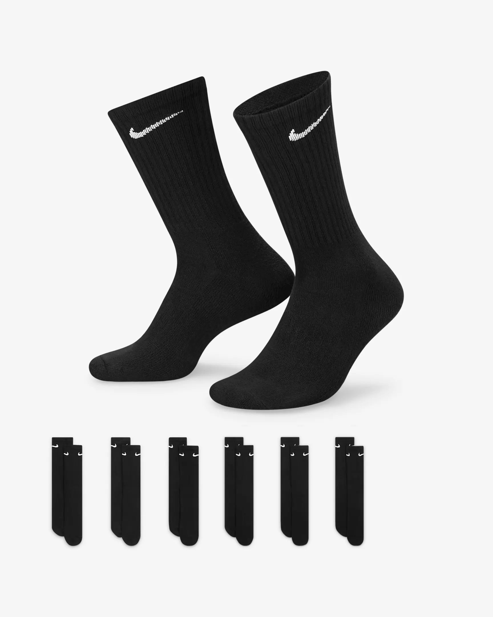 Pack de 6 pares de calcetines Nike Negro