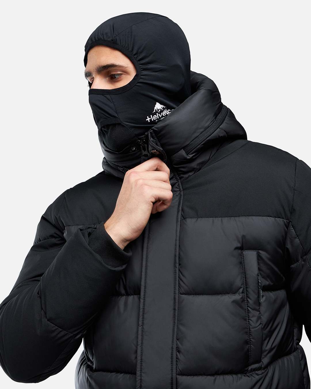 Anorak con capucha integrada Helvetica Ricky 2 - Negro