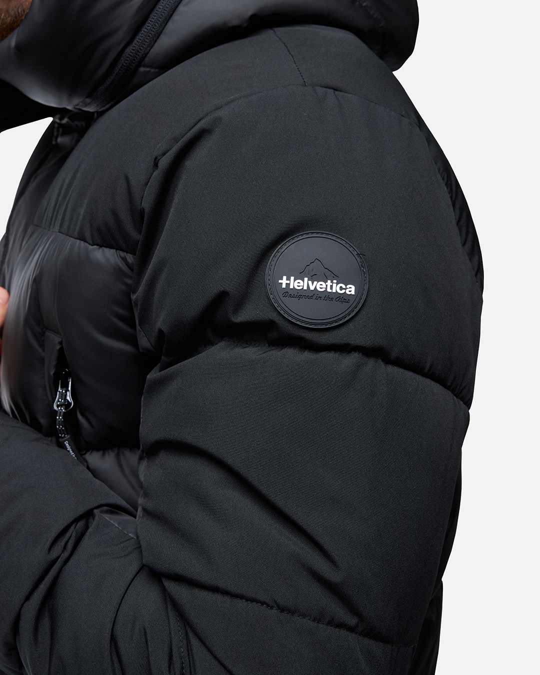 Anorak con capucha integrada Helvetica Ricky 2 - Negro