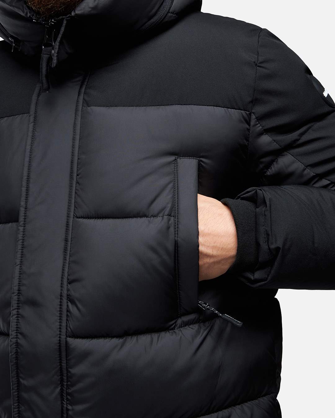 Anorak con capucha integrada Helvetica Ricky 2 - Negro