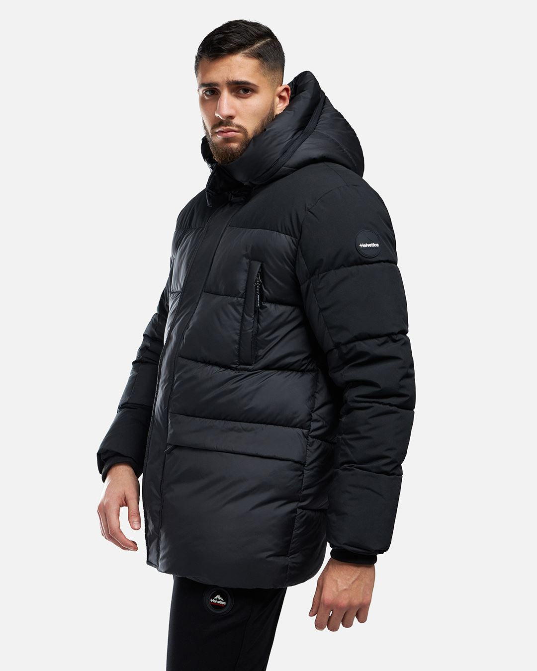 Anorak con capucha integrada Helvetica Ricky 2 - Negro