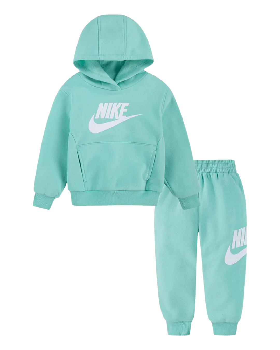 Nike Club Fleece Kids Tracksuit Set Green White Footkorner