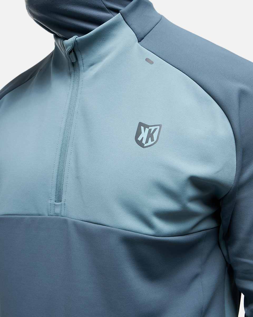 Top 1/2 Zip FK Rocks II Integrated Hood - Blue
