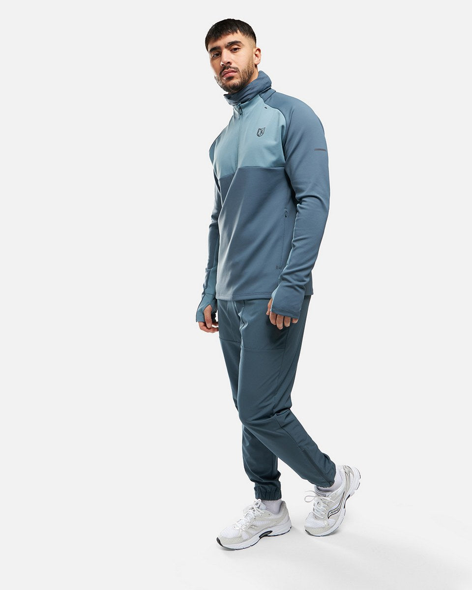 Top 1/2 Zip FK Rocks II Integrated Hood - Blue
