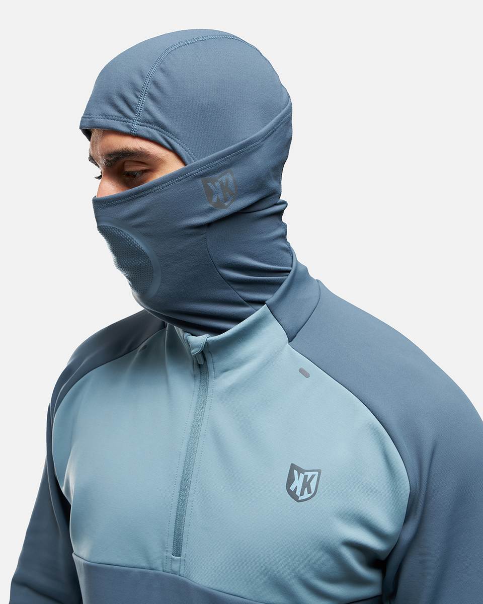 Top 1/2 Zip FK Rocks II Integrated Hood - Blue