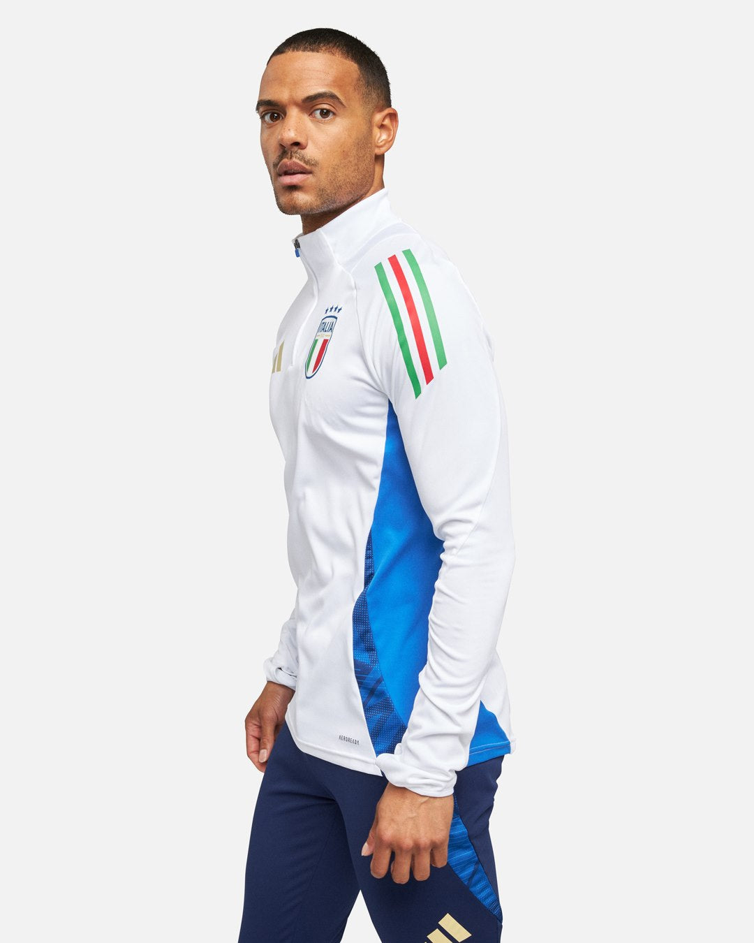 Camiseta de entrenamiento Italia 2024 blanco/azul