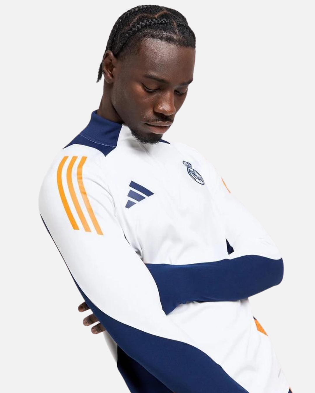 Haut d'entrainement Real Madrid 2024/2025 - Blanc/Bleu/Orange