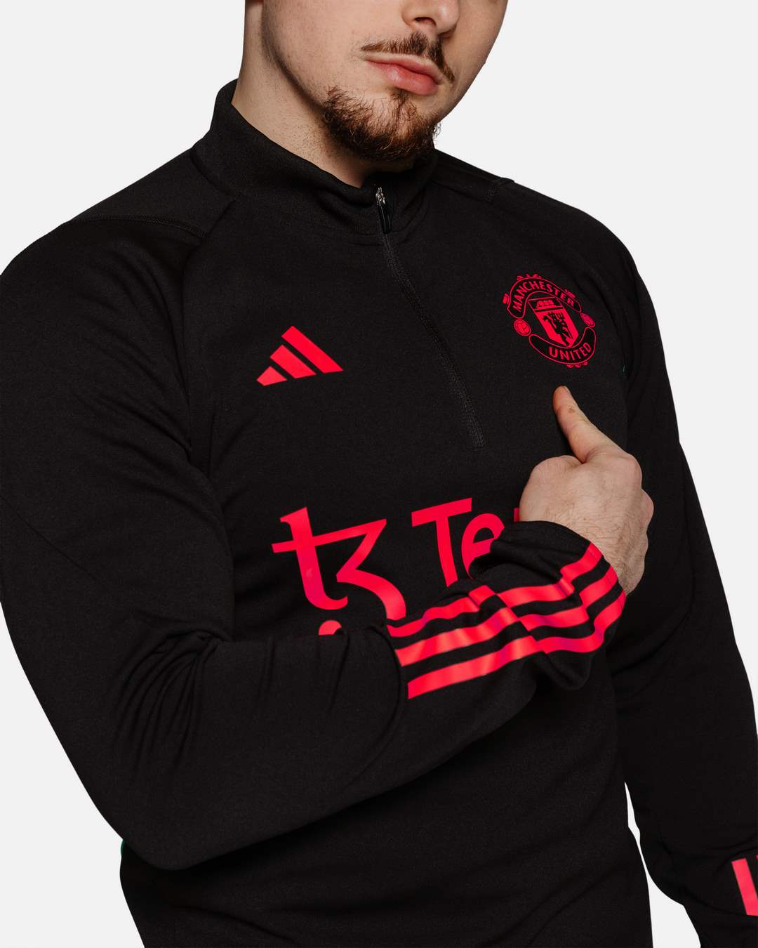 Haut d'entrainement Manchester United 2023/2024 - Noir/Rouge/Vert