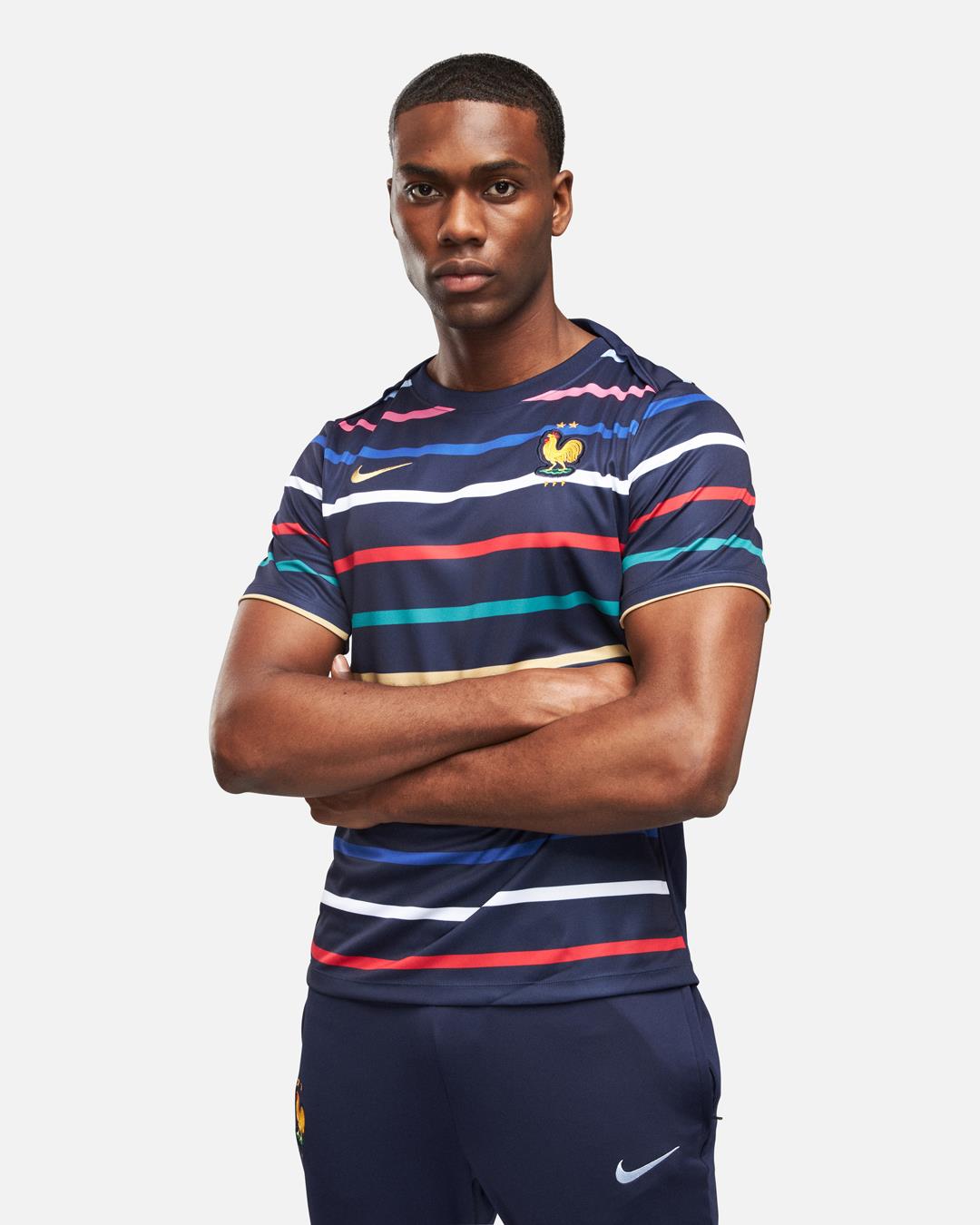 Maillot Pré-Match Equipe de France 2024 - Bleu/Rouge/Blanc