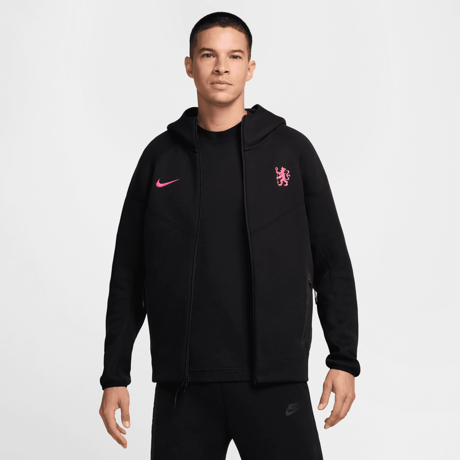Chelsea Tech Fleece Jacket 2024 2025 Black Pink Footkorner