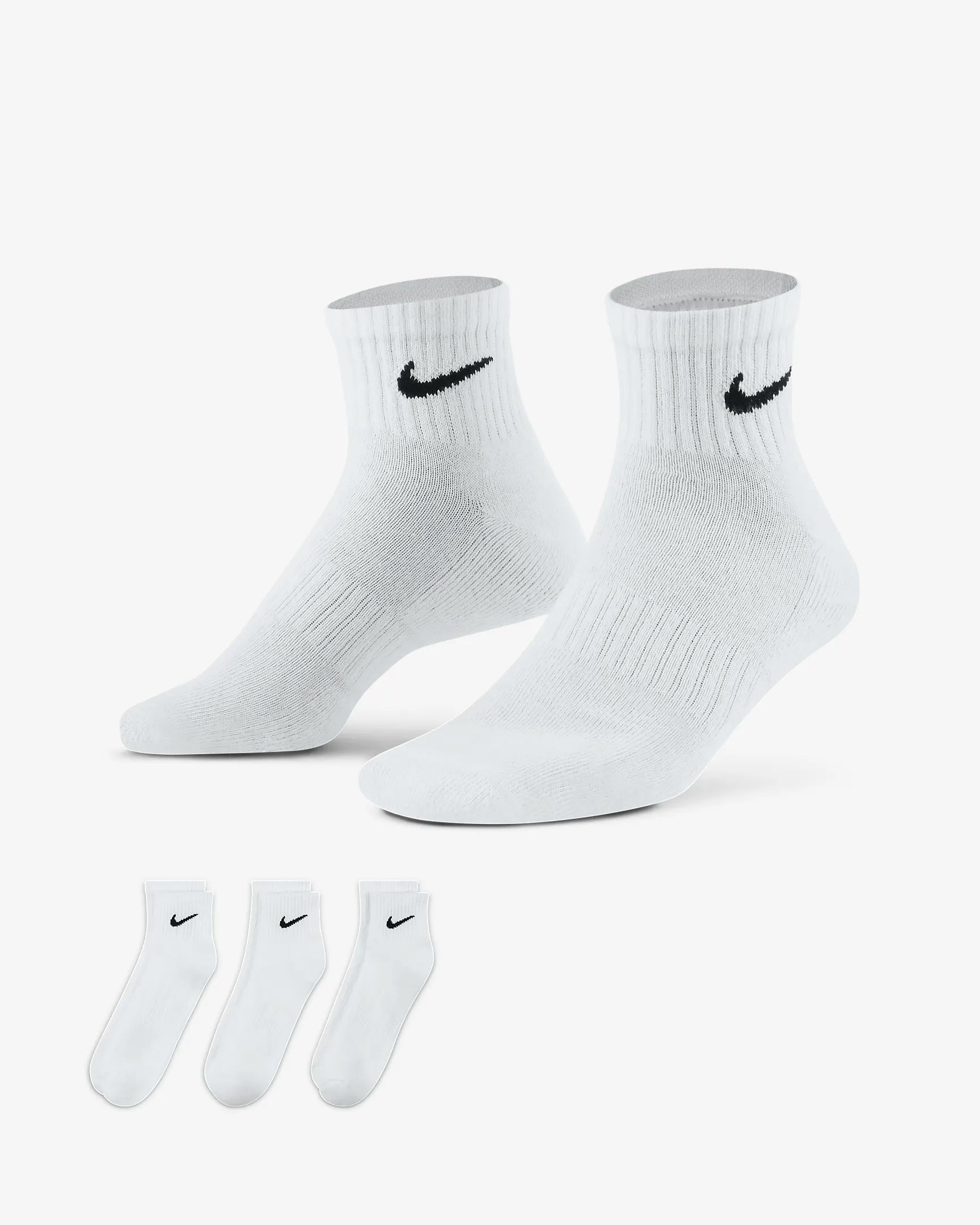 Pack 3 paires de chaussettes Nike basses blanc sur