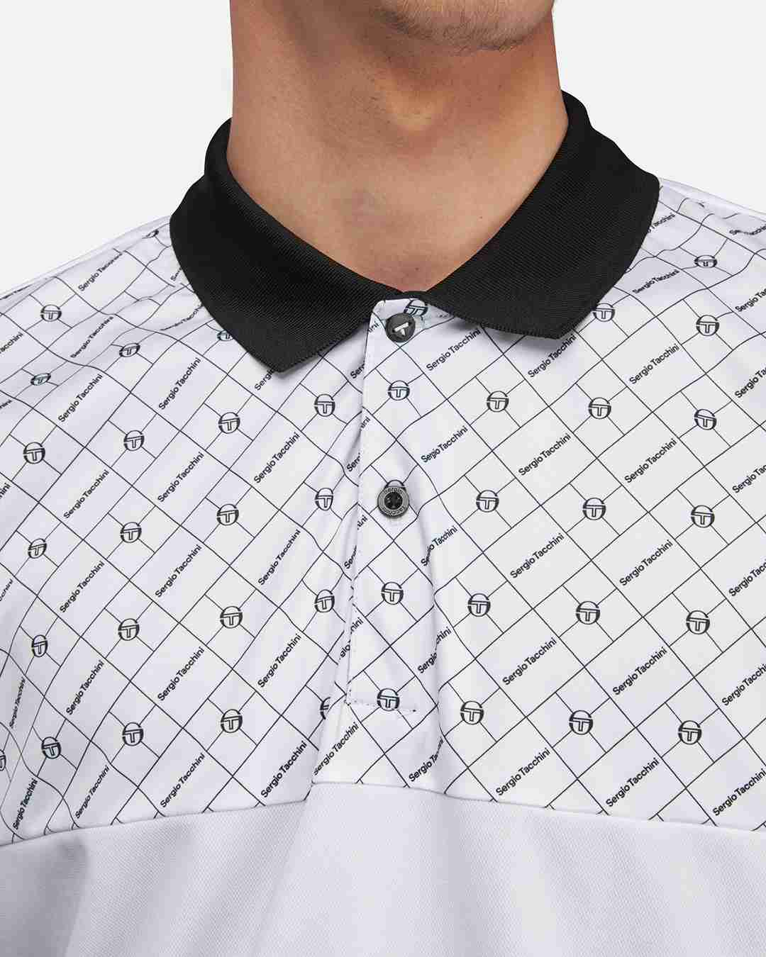 Sergio Tacchini Diamante Polo – Weiß/Schwarz