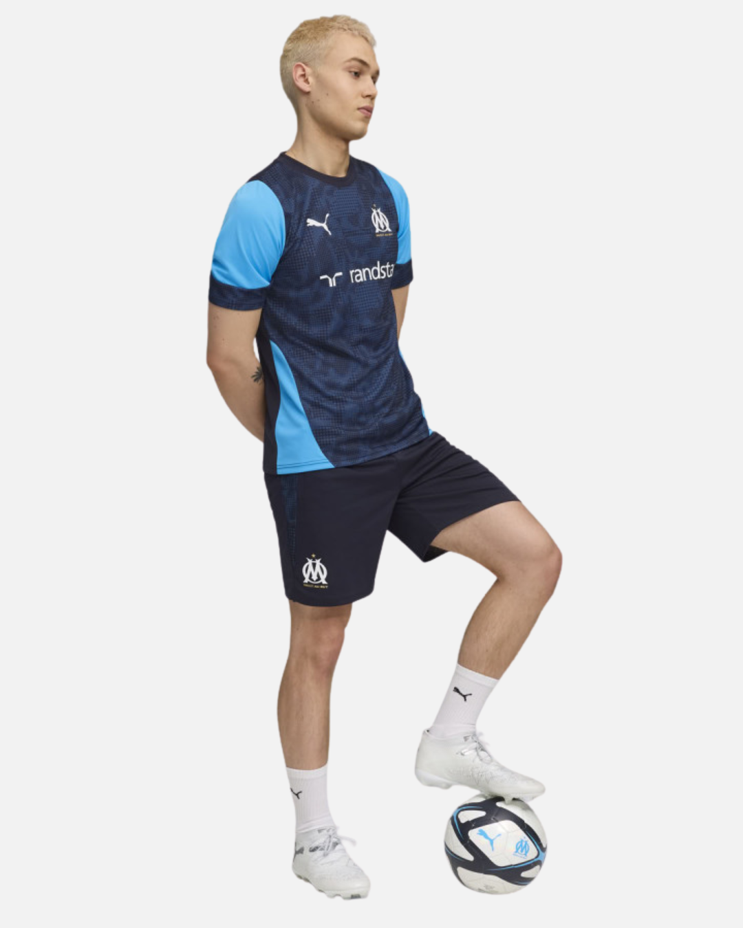 Short d'entraînement OM 2025/2026 - Marine/Bleu Ciel