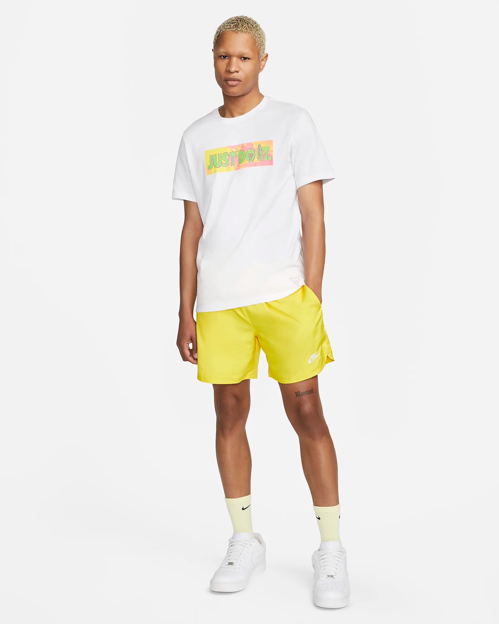 Short Nike Sportswear Sport Essentials - Jaune/Blanc