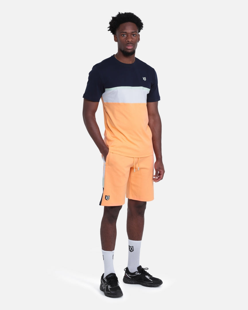 Sicarios Pastell Shorts – Orange/Weiß/Blau