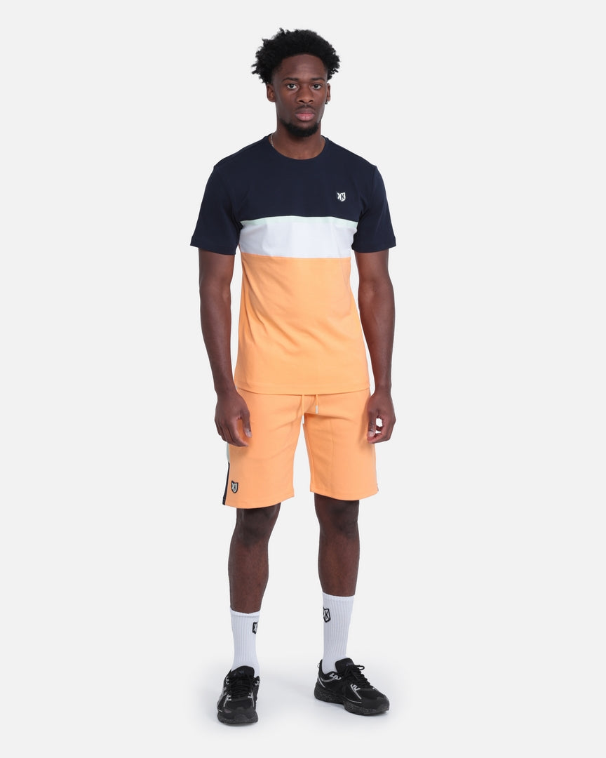 Sicarios Pastell Shorts – Orange/Weiß/Blau