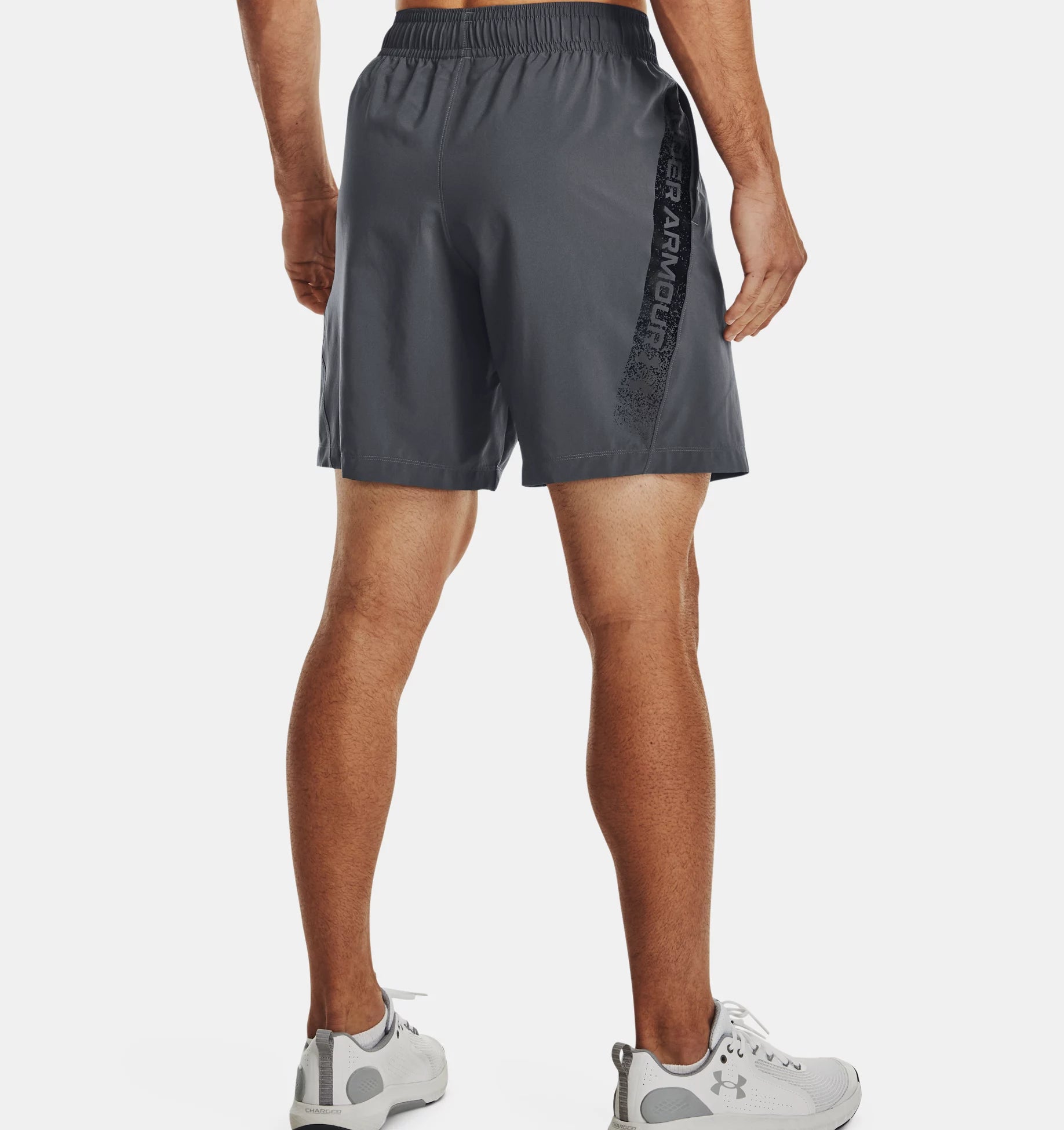 Pantaloncini con grafica in tessuto Under Armour - Grigio/Nero