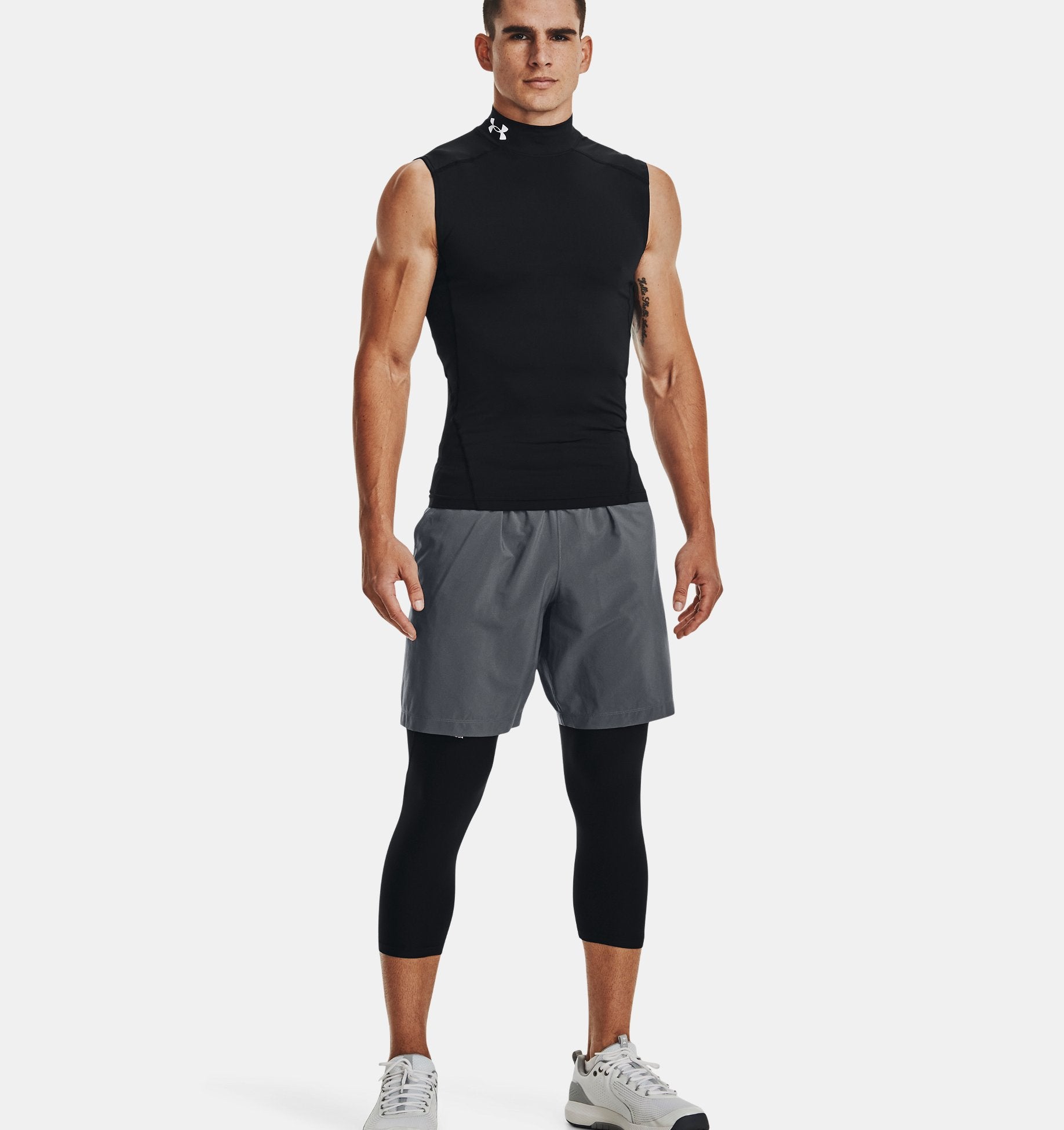 Pantaloncini con grafica in tessuto Under Armour - Grigio/Nero