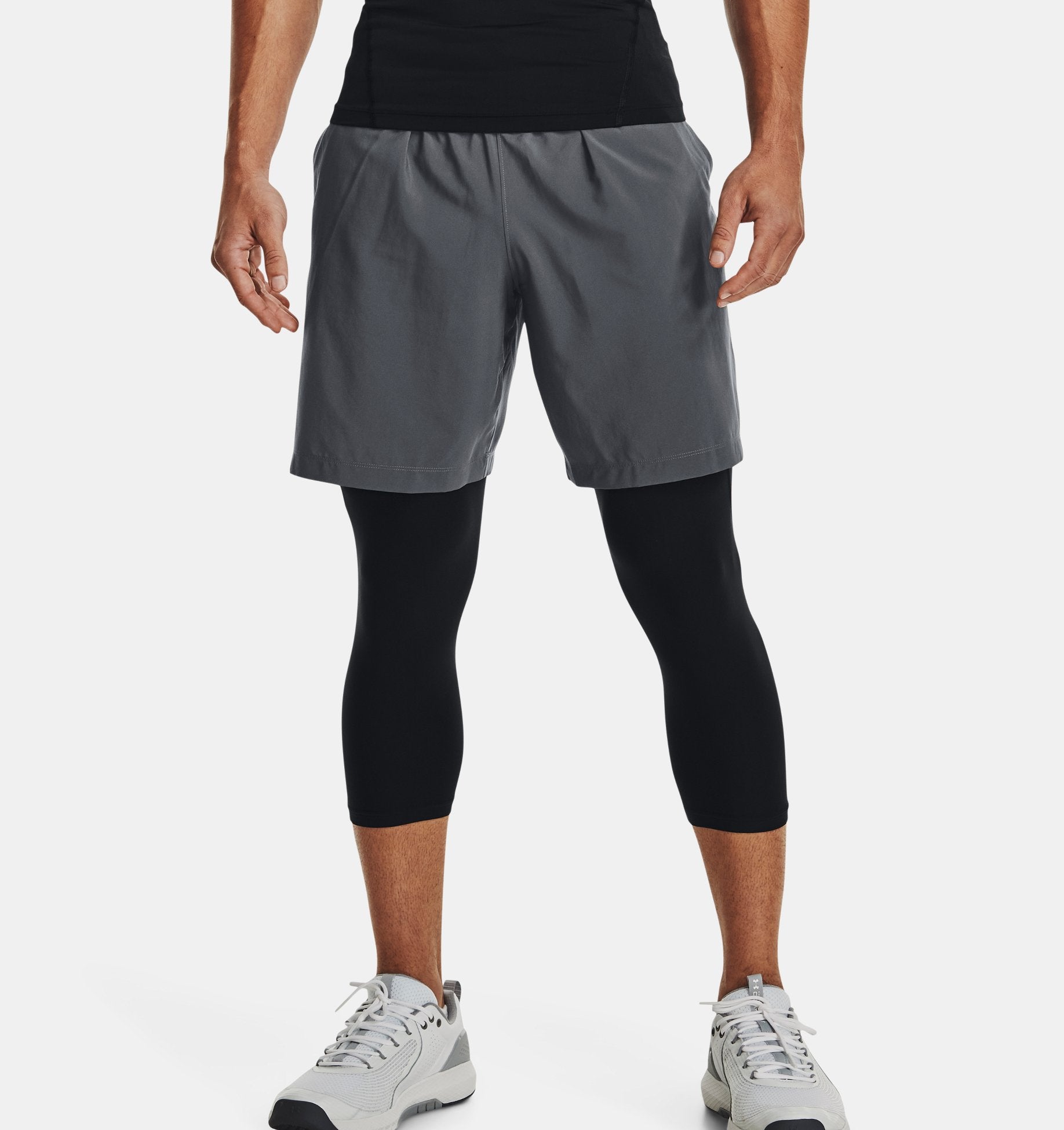 Pantaloncini con grafica in tessuto Under Armour - Grigio/Nero