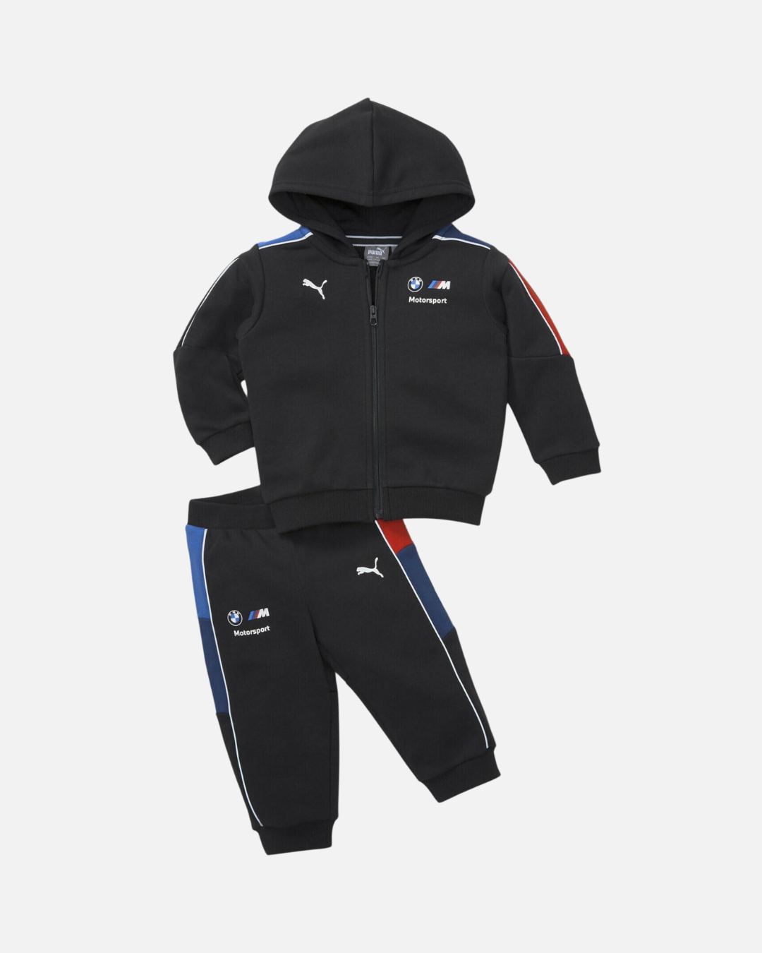 MEN'S PUMA BMW MOTORSPORT MMS HOODED SWEAT JACKET & PANTS TRACKSUITS BLACK  GREY