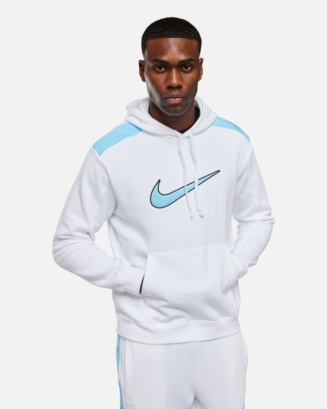 Sweat a capuche Nike Sportswear - Blanc/Bleu