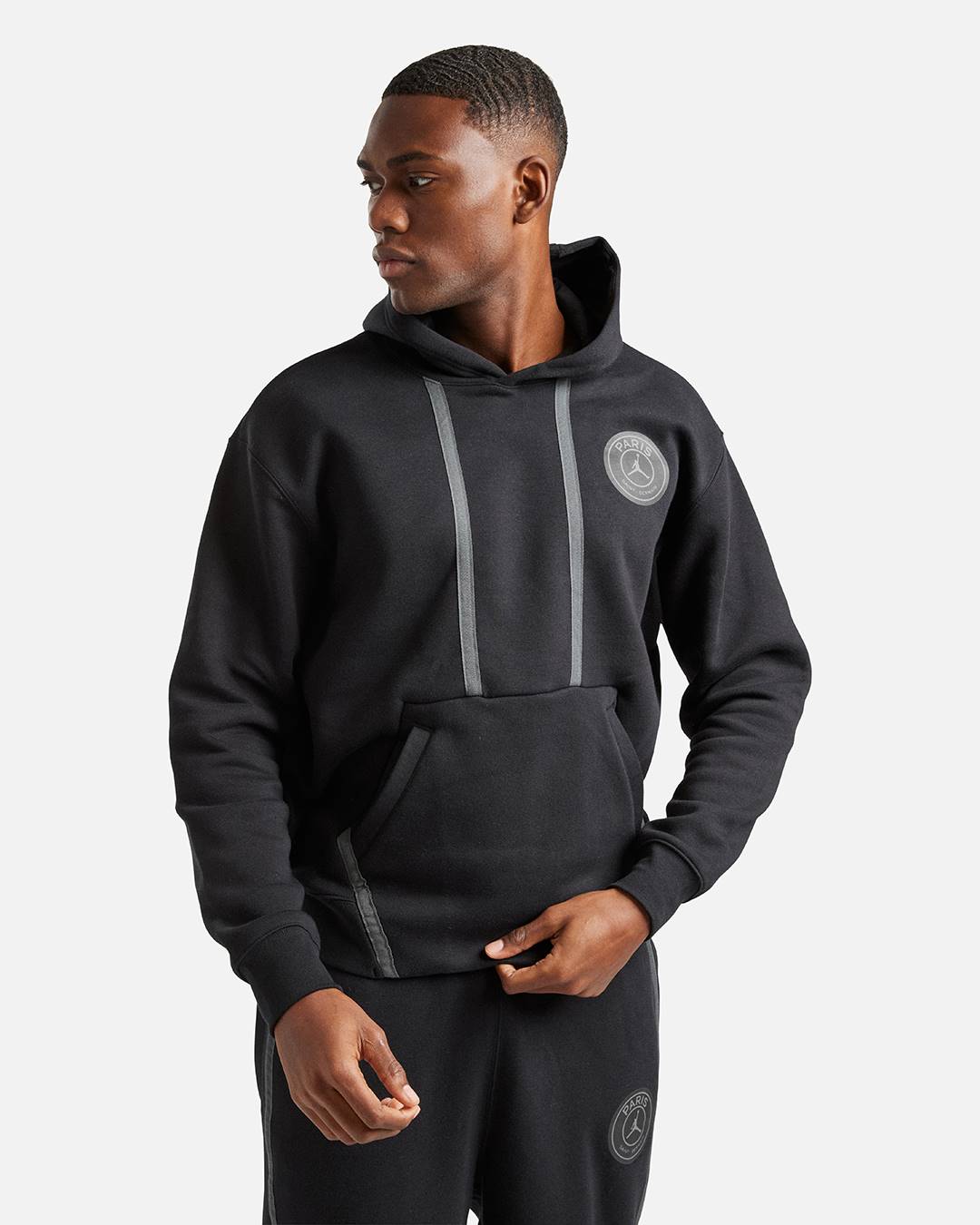 Sweat à capuche PSG Fleece - Noir/Gris/Orange