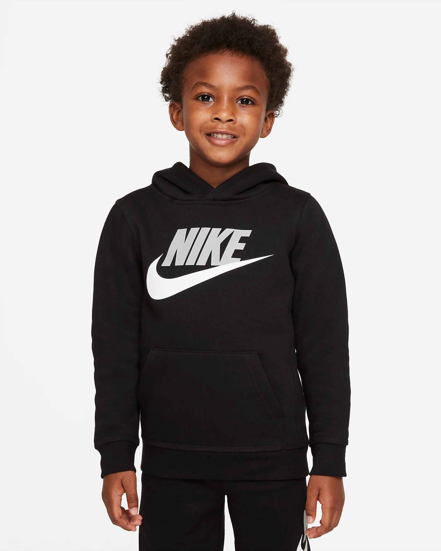 Nike Club Fleece Kids Sweatshirt Black White Grey Footkorner