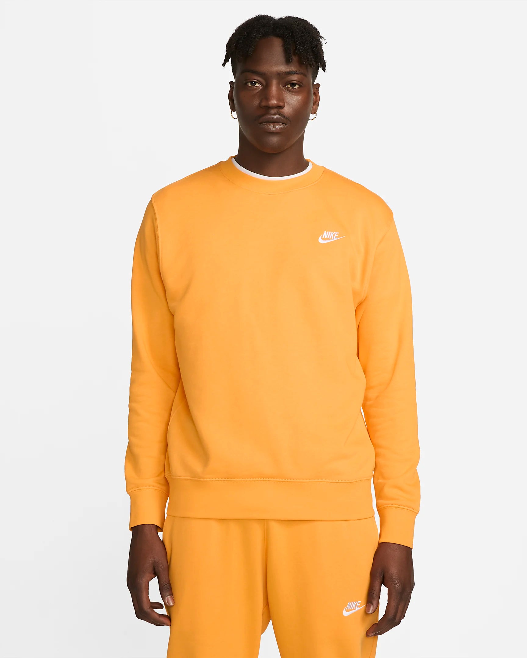 Felpa Nike Sportswear Club Arancione Bianco Footkorner