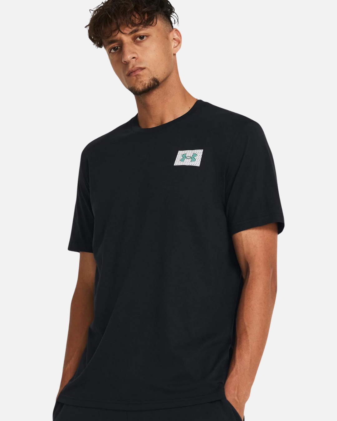 T-shirt Under Armour Color Block Logo Left Chest - Noir