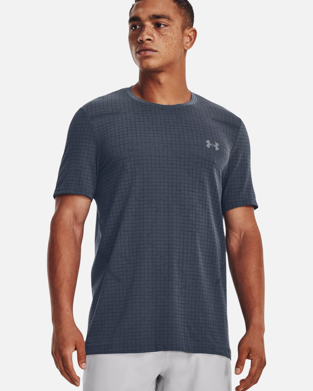 T shirt Under Armour Seamless Grid grigia Footkorner