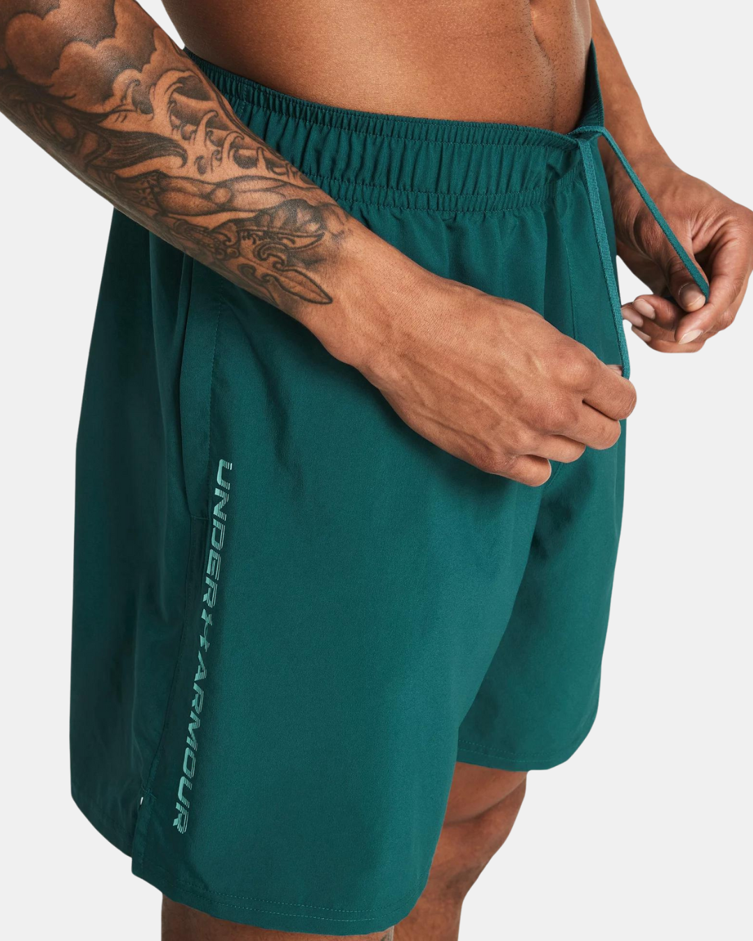 Pantaloncini con scritta Under Armour in tessuto - verdi