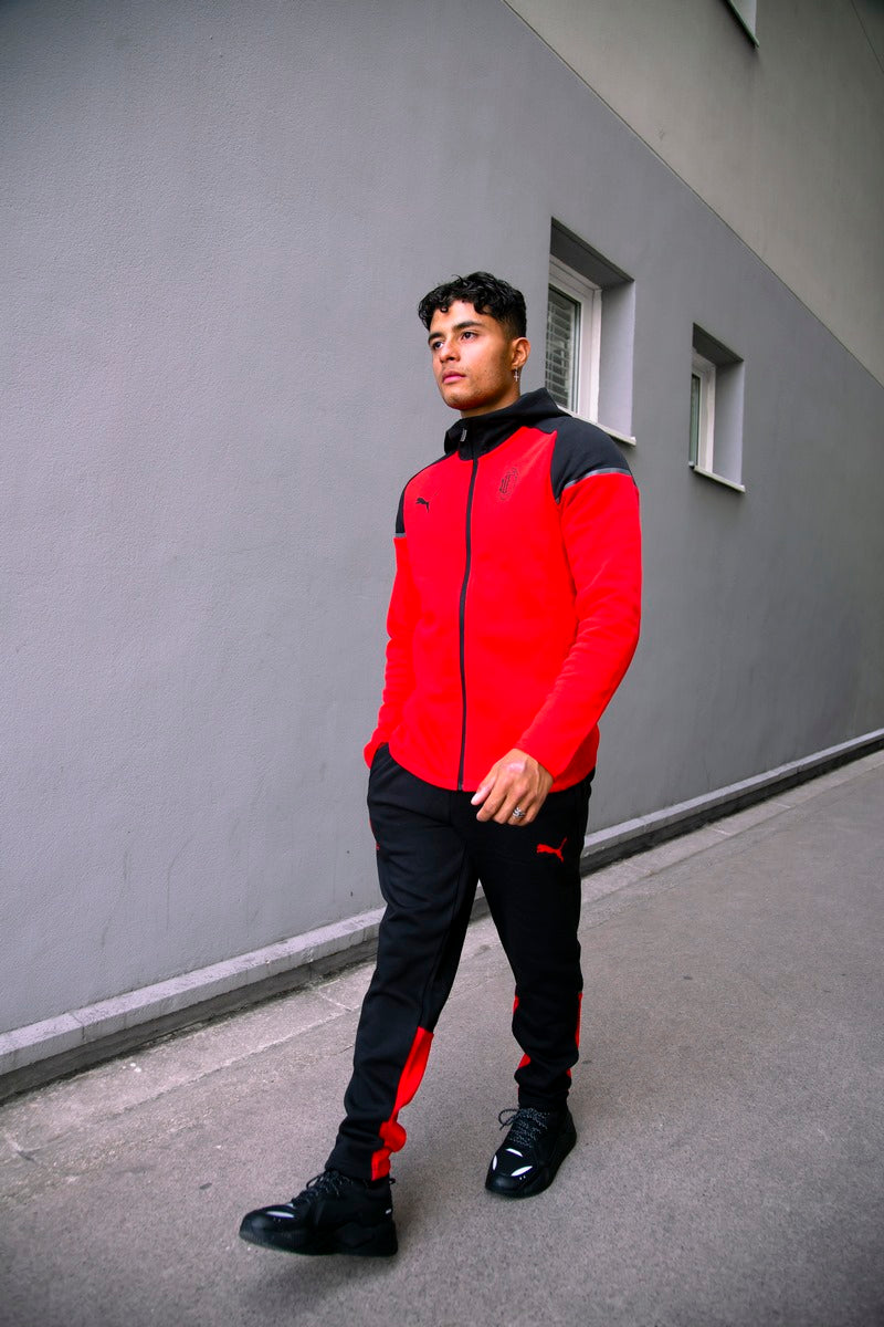 AC Milan Casuals Kapuzenjacke 2023/2024 – Schwarz/Rot