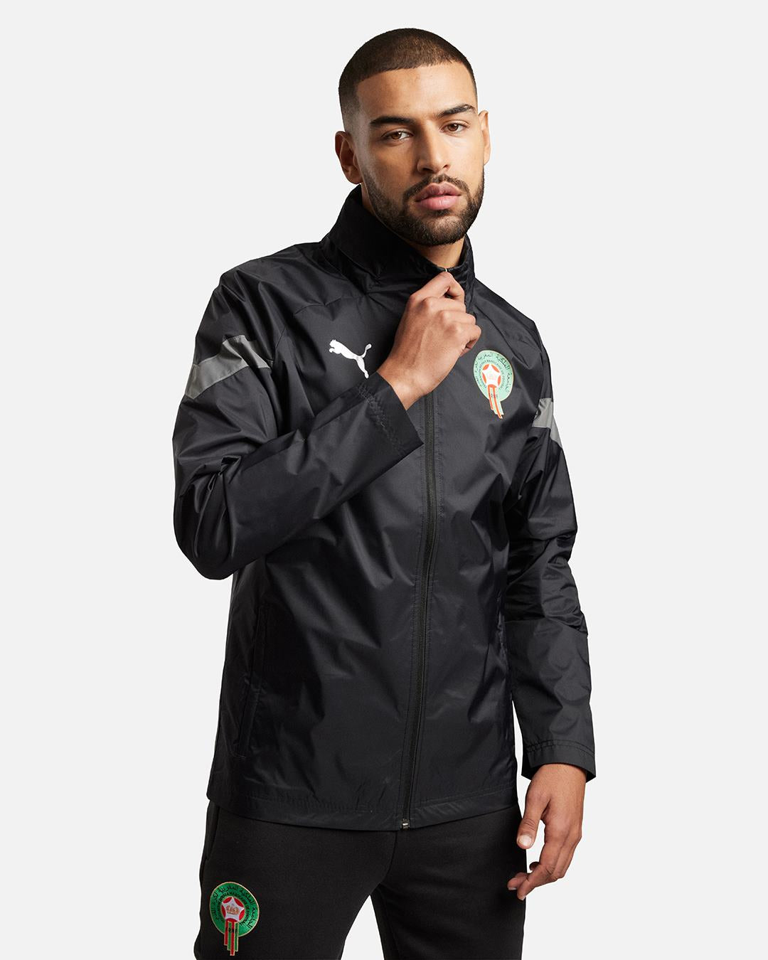 Veste Coupe-Vent Maroc 2023/2024 - Noir/Gris