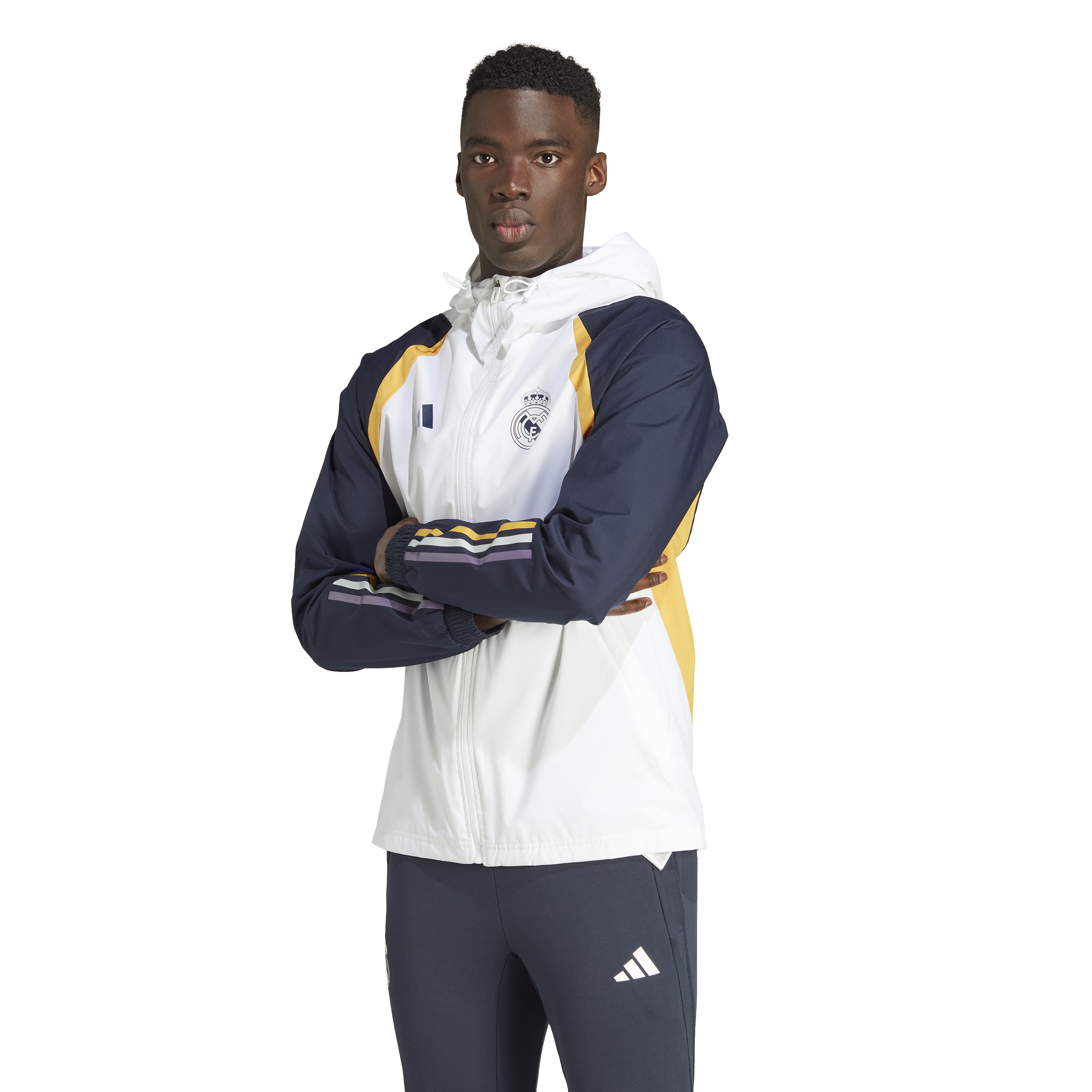 Real Madrid Windbreaker Jacket 2023/2024 - White/Blue/Yellow