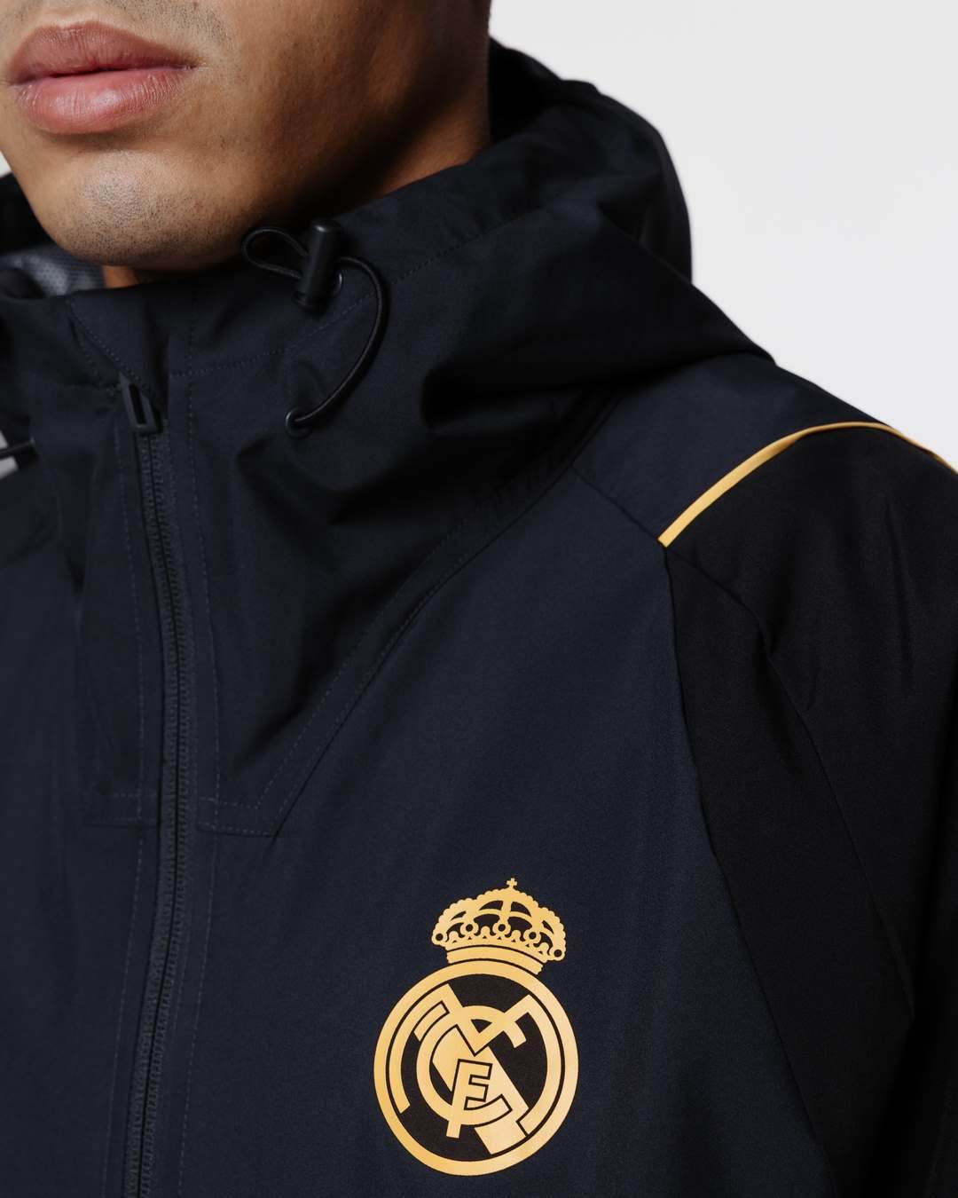 Giacca a vento Real Madrid 2023/2024 - Grigio/Nero/Oro