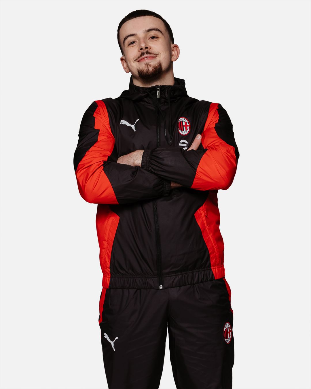 Veste de survêtement Milan AC 2023/2024 - Noir/Rouge