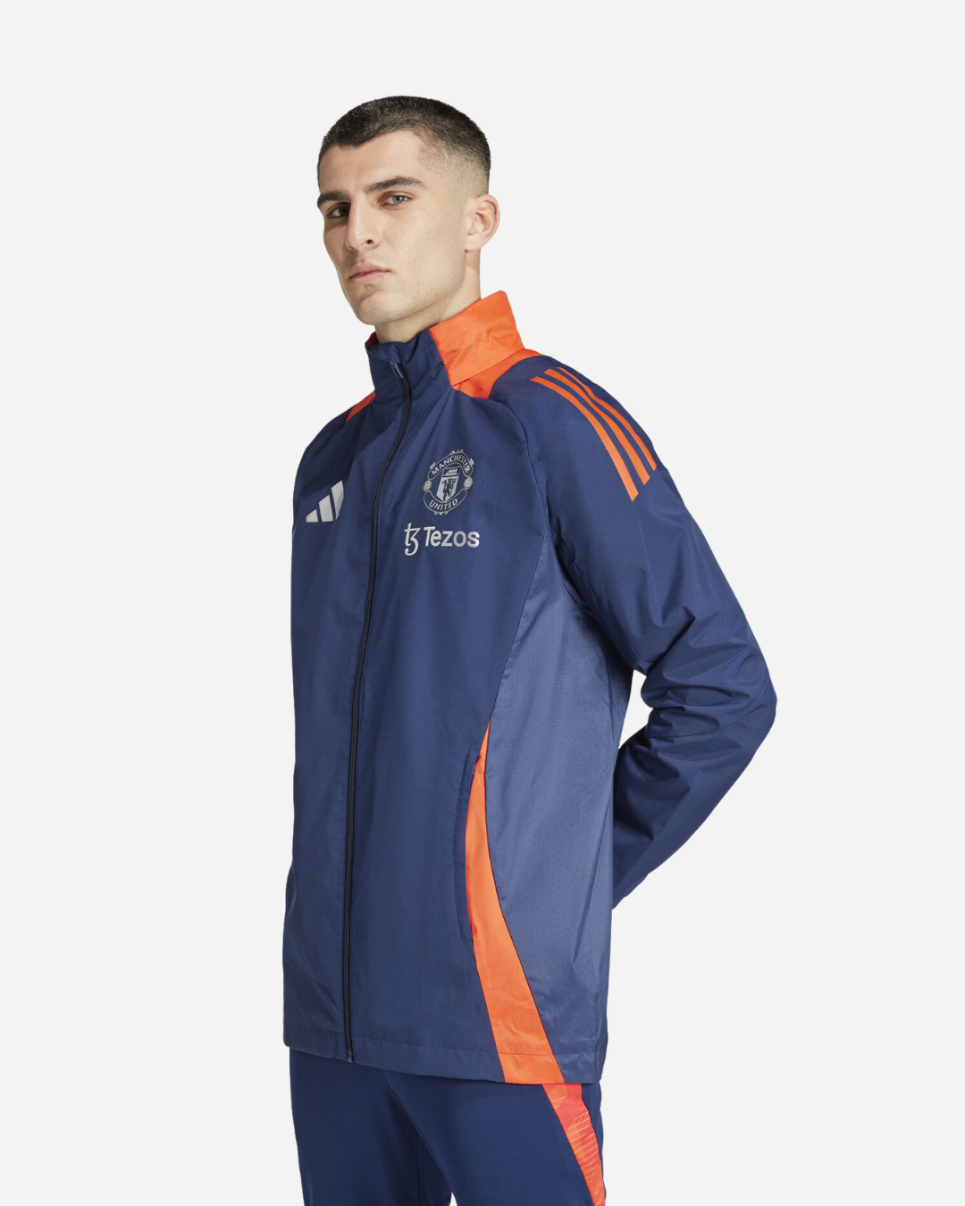 Manchester United 2024 2025 training jacket Blue orange Footkorner