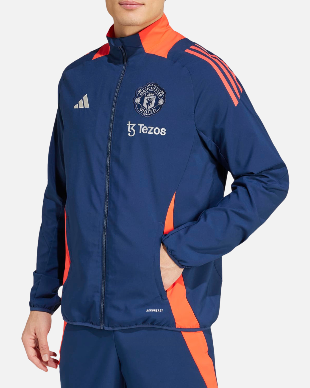 Veste de survetement Manchester United 2024 2025 Bleu Orange Footkorner