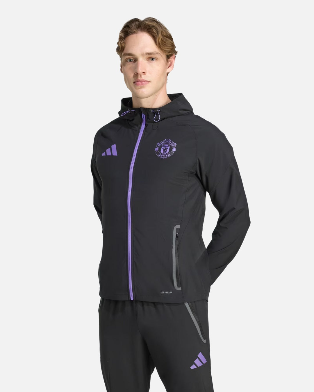 Manchester United 2025/2026 Track Jacket - Black/Purple