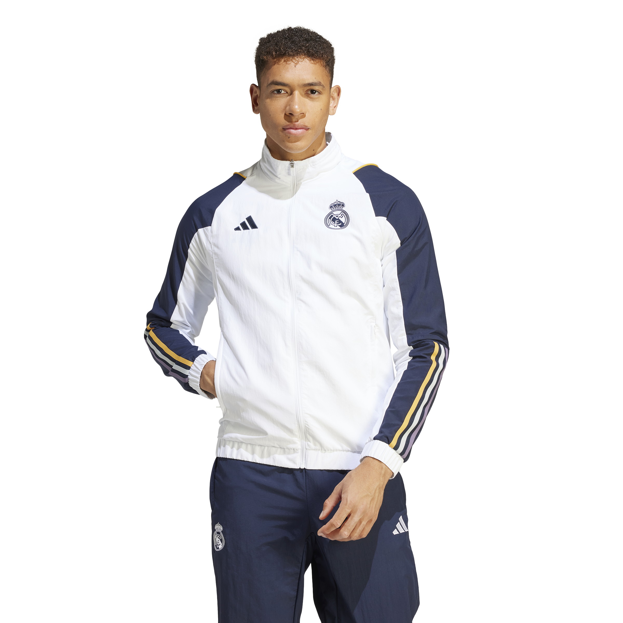 Veste de survêtement Real Madrid 2023/2024 - Blanc/Bleu/Jaune