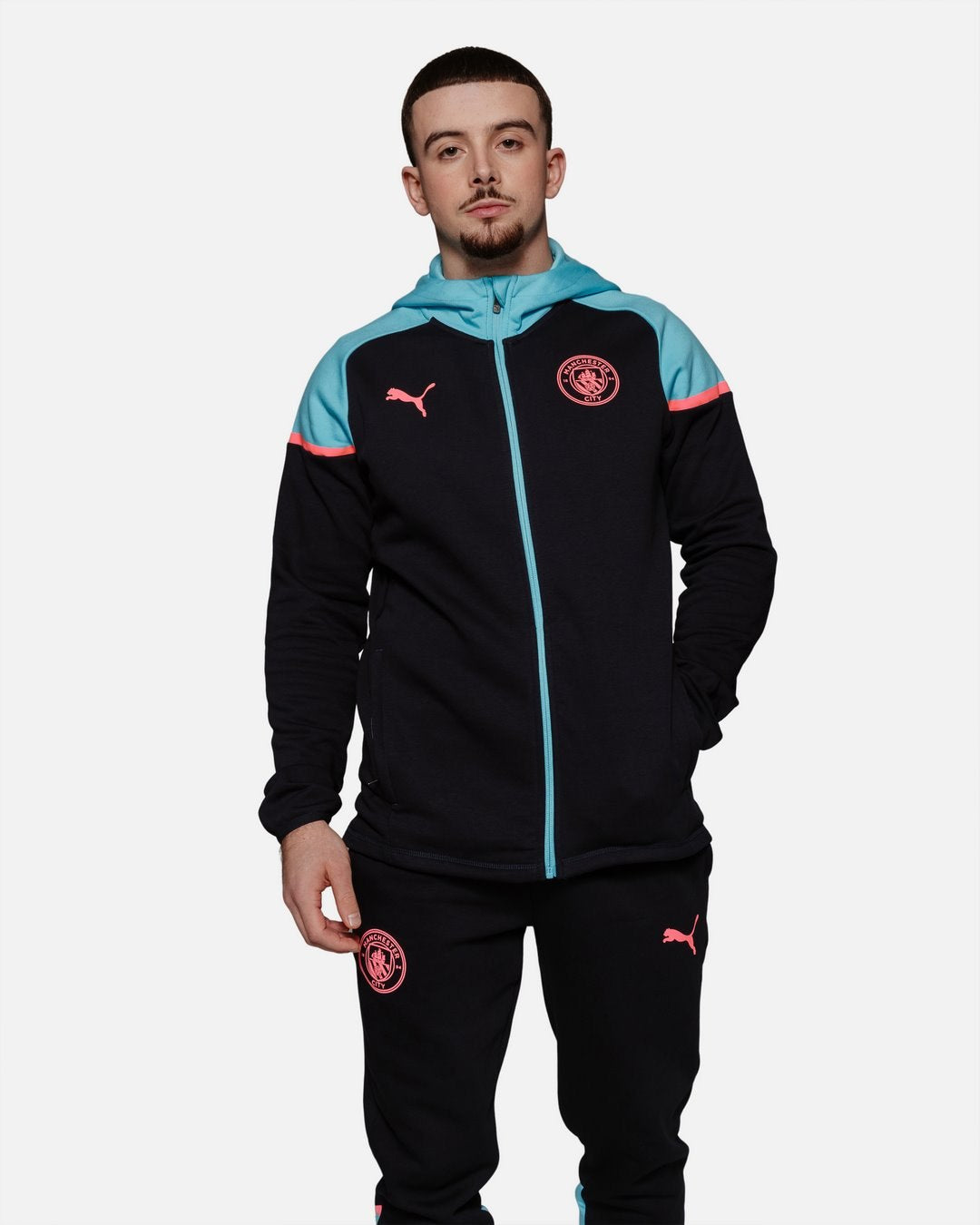 Veste d'entrainement Manchester City 2023/2024 - Noir/Bleu/Rose