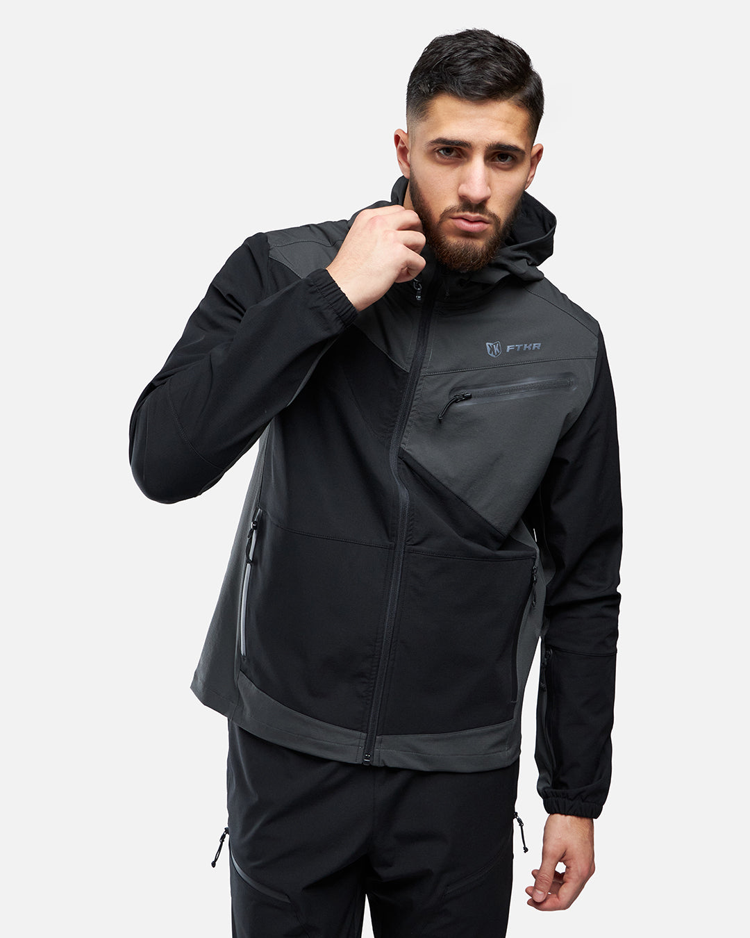 Chaqueta con capucha FK - Negro