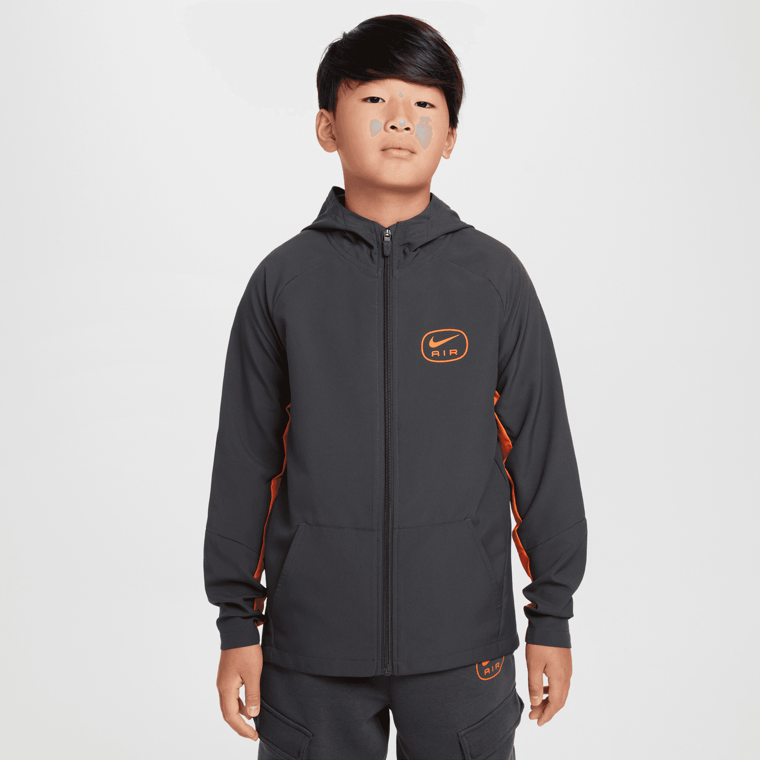 Nike jacket black and orange shop