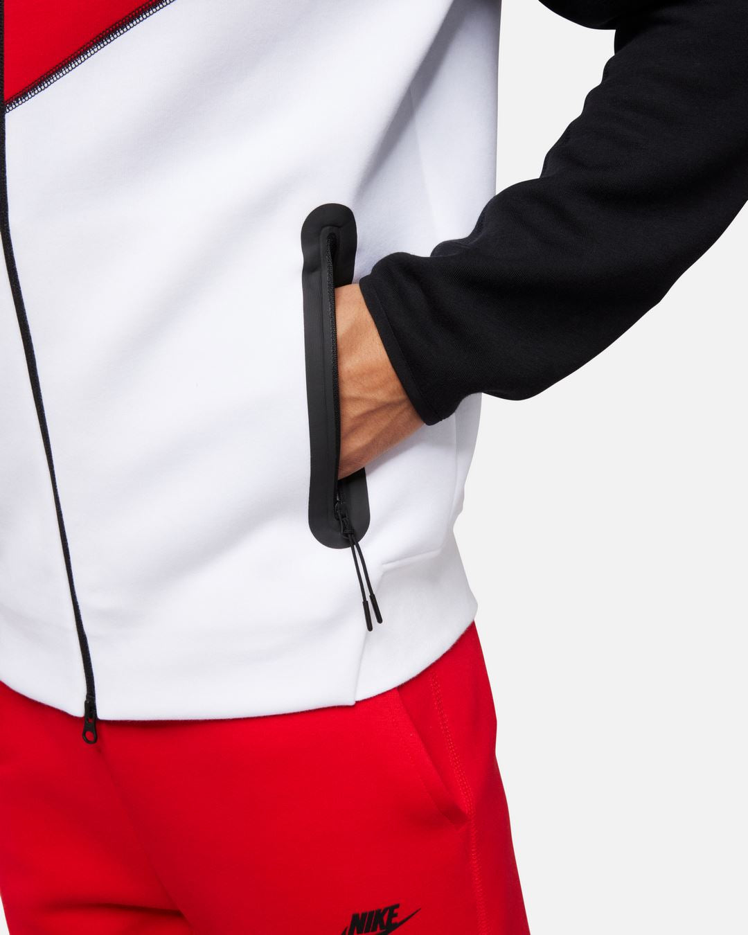 Veste Nike Tech Fleece - Blanc/Noir/Rouge