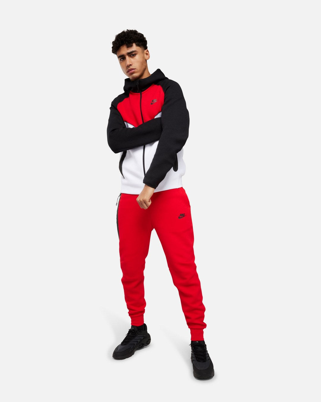 Veste Nike Tech Fleece - Blanc/Noir/Rouge