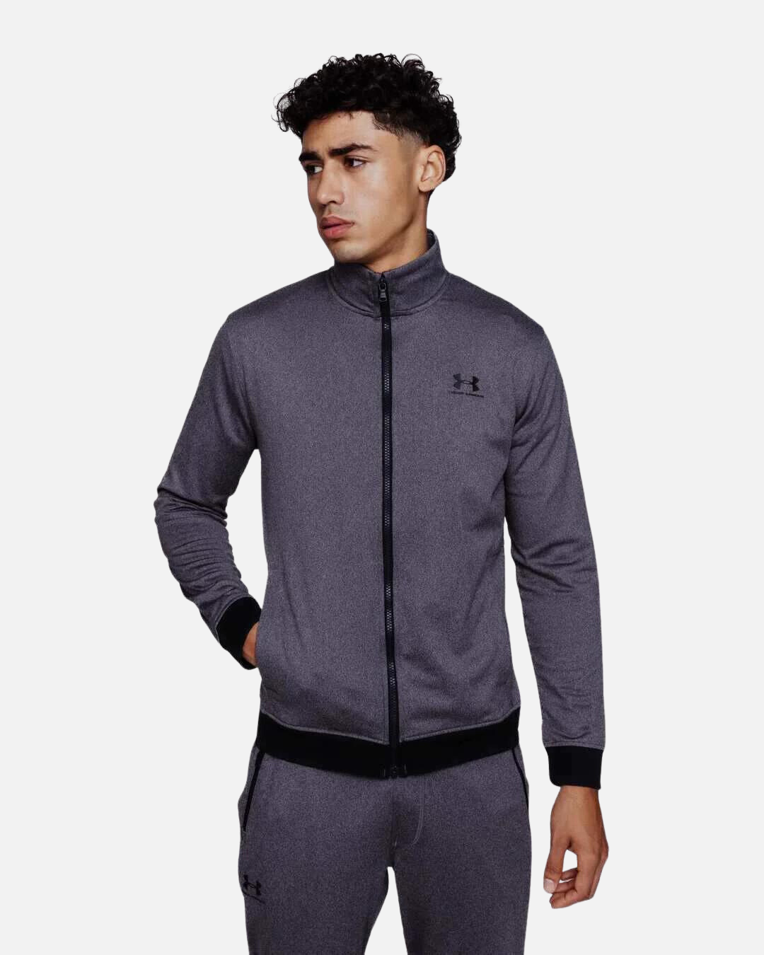 Under Armor Sportstyle Track Jacket Grey Black Footkorner