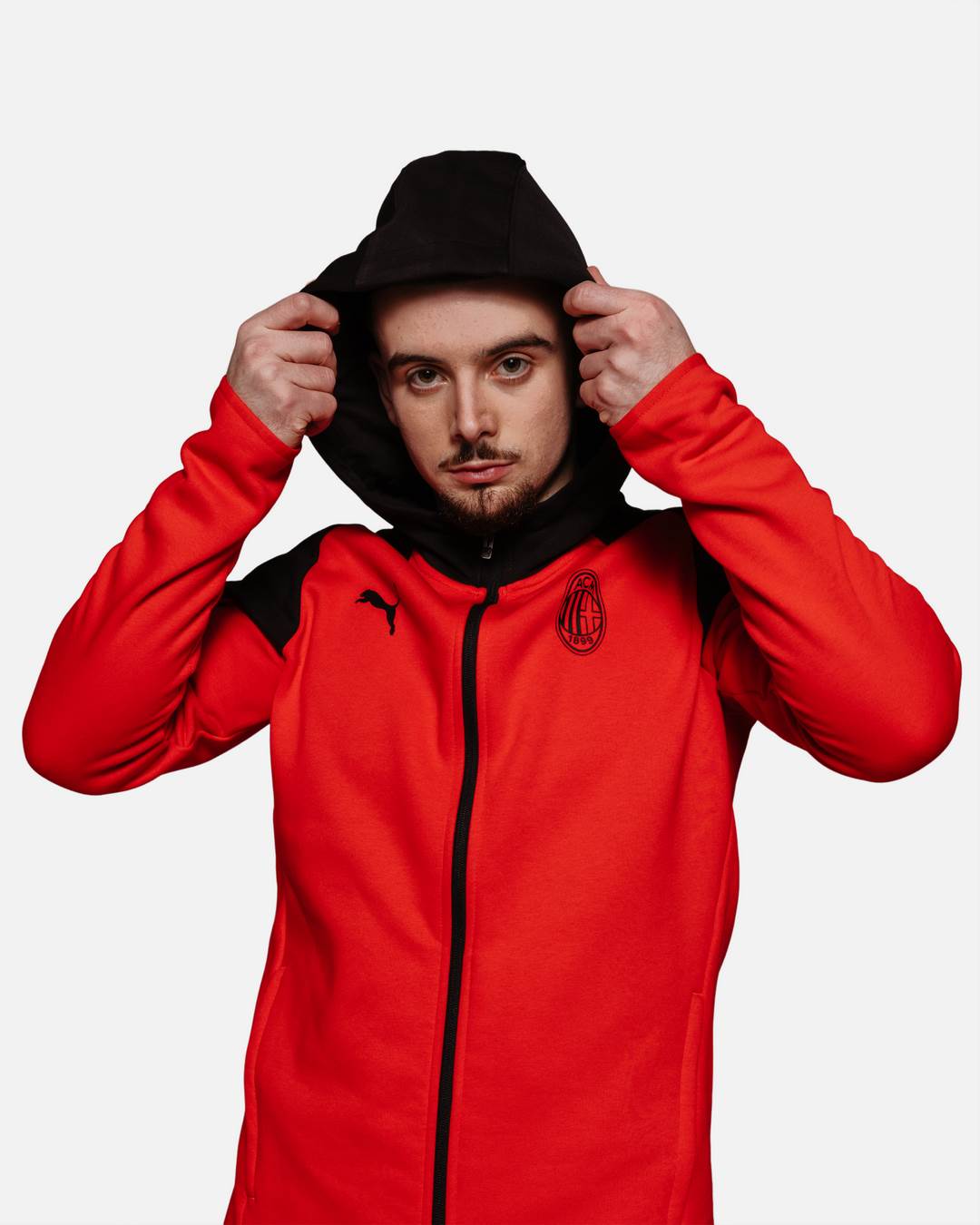 AC Milan Casuals Kapuzenjacke 2023/2024 – Schwarz/Rot